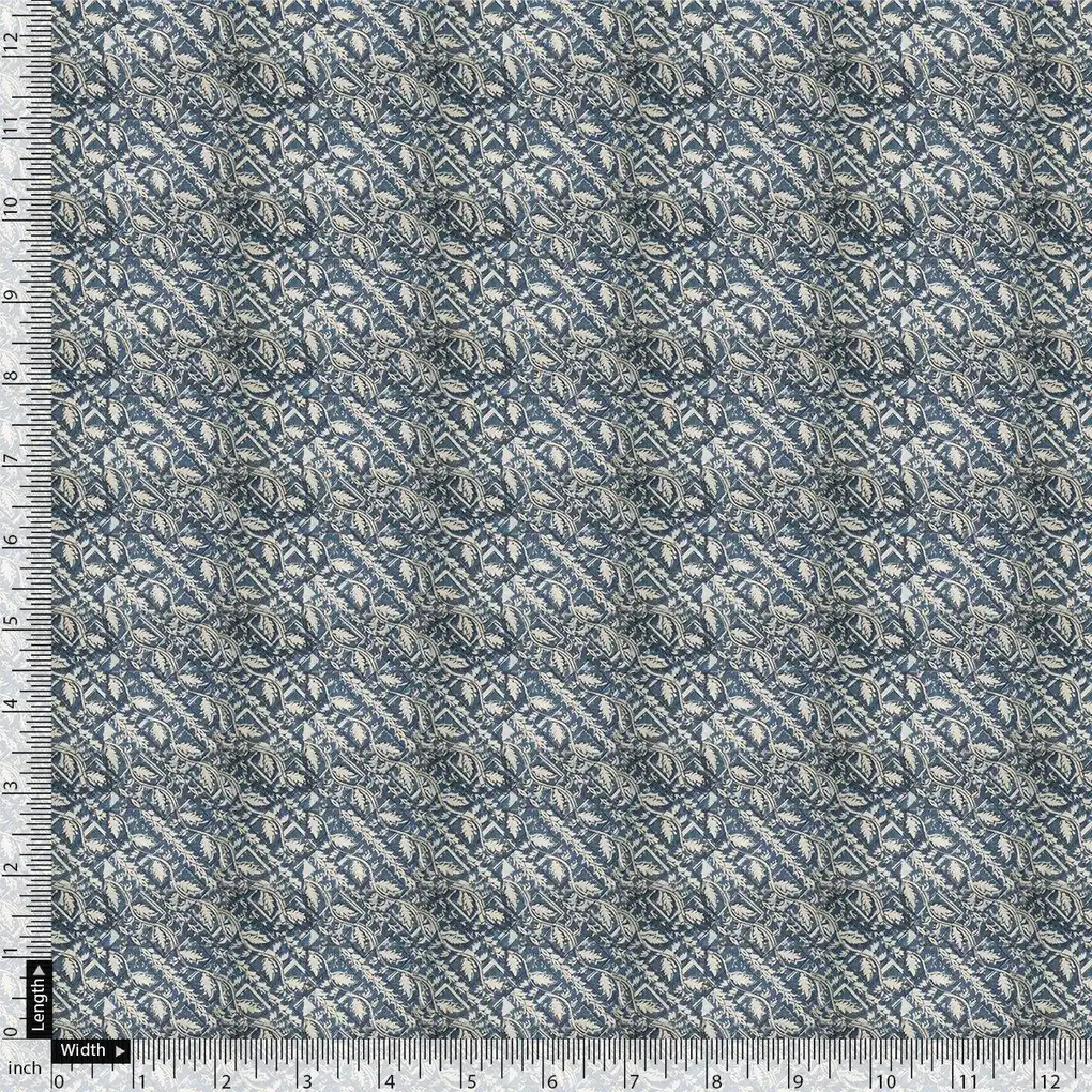 Tiny Branch With Morden Leaves Digital Printed Fabric - Image 4