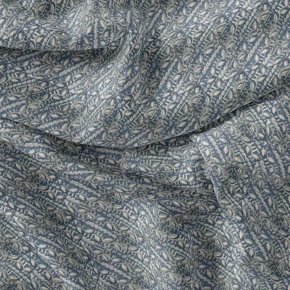 Tiny Branch With Morden Leaves Digital Printed Fabric - Pure Georgette - Image 3