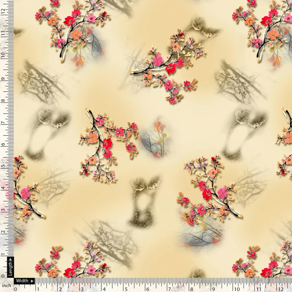 Tiny Colourful Primrose Flower Repeat Digital Printed Fabric - Image 5