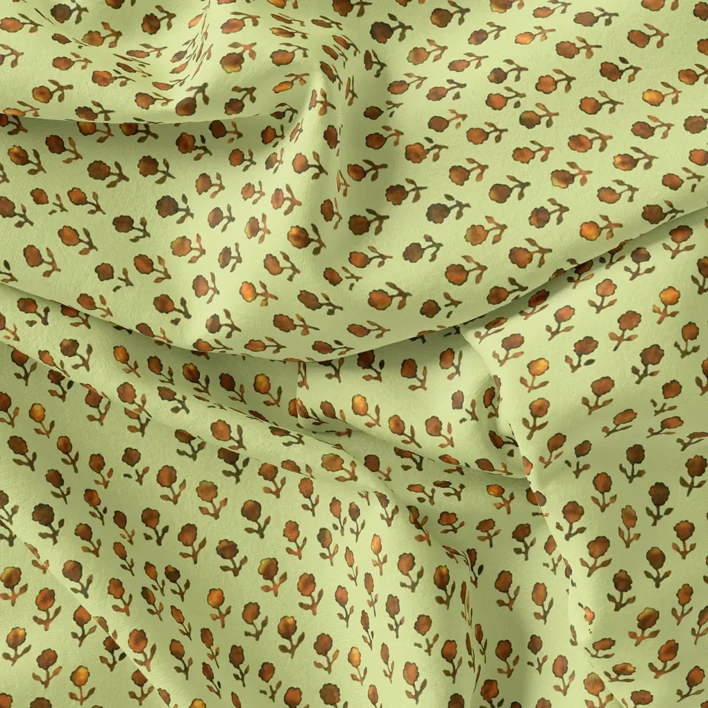 Tiny Golden Flower With Deco Colour Digital Printed Fabric - Weightless - Image 3