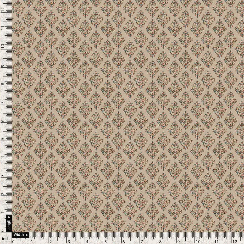 Tiny Leaves Triangle Shapes Digital Printed Fabric - Image 4
