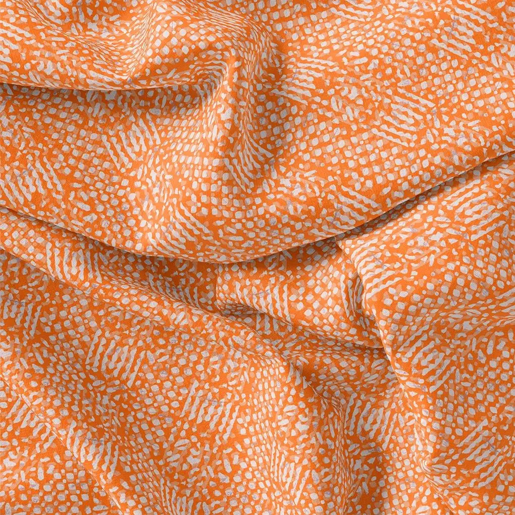 Tiny Orange Seamless Repeat Digital Printed Fabric - Pure Chiffon - Image 3