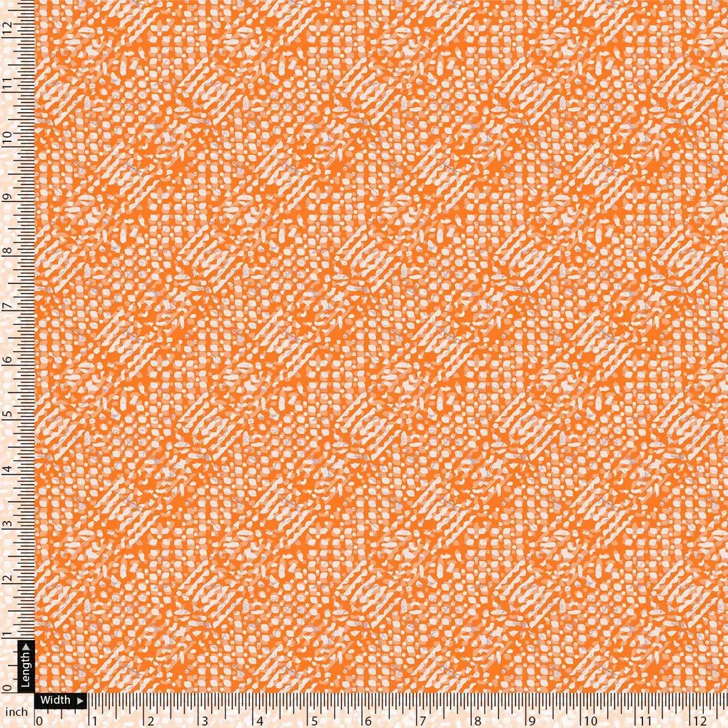 Tiny Orange Seamless Repeat Digital Printed Fabric - Pure Georgette - Image 4