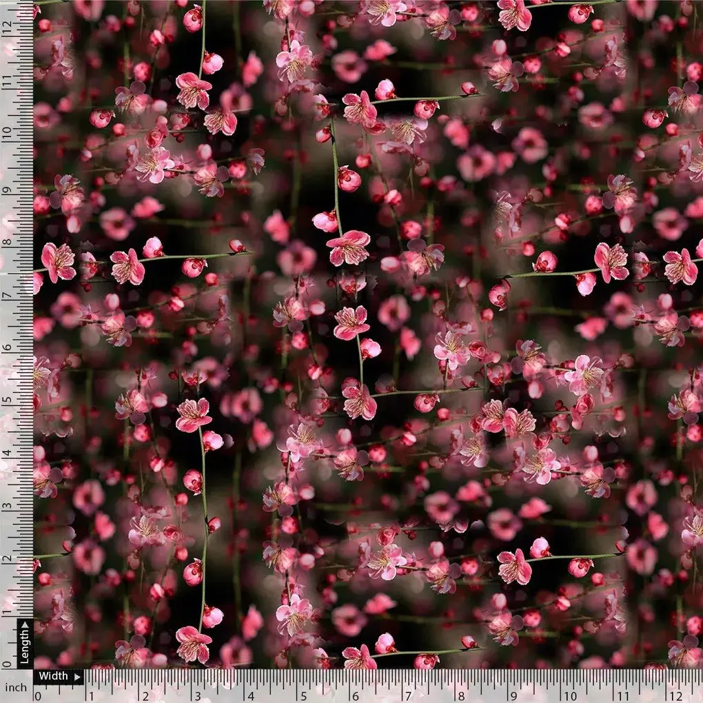 Tiny Pink Chintz Branch Digital Printed Fabric - Image 4