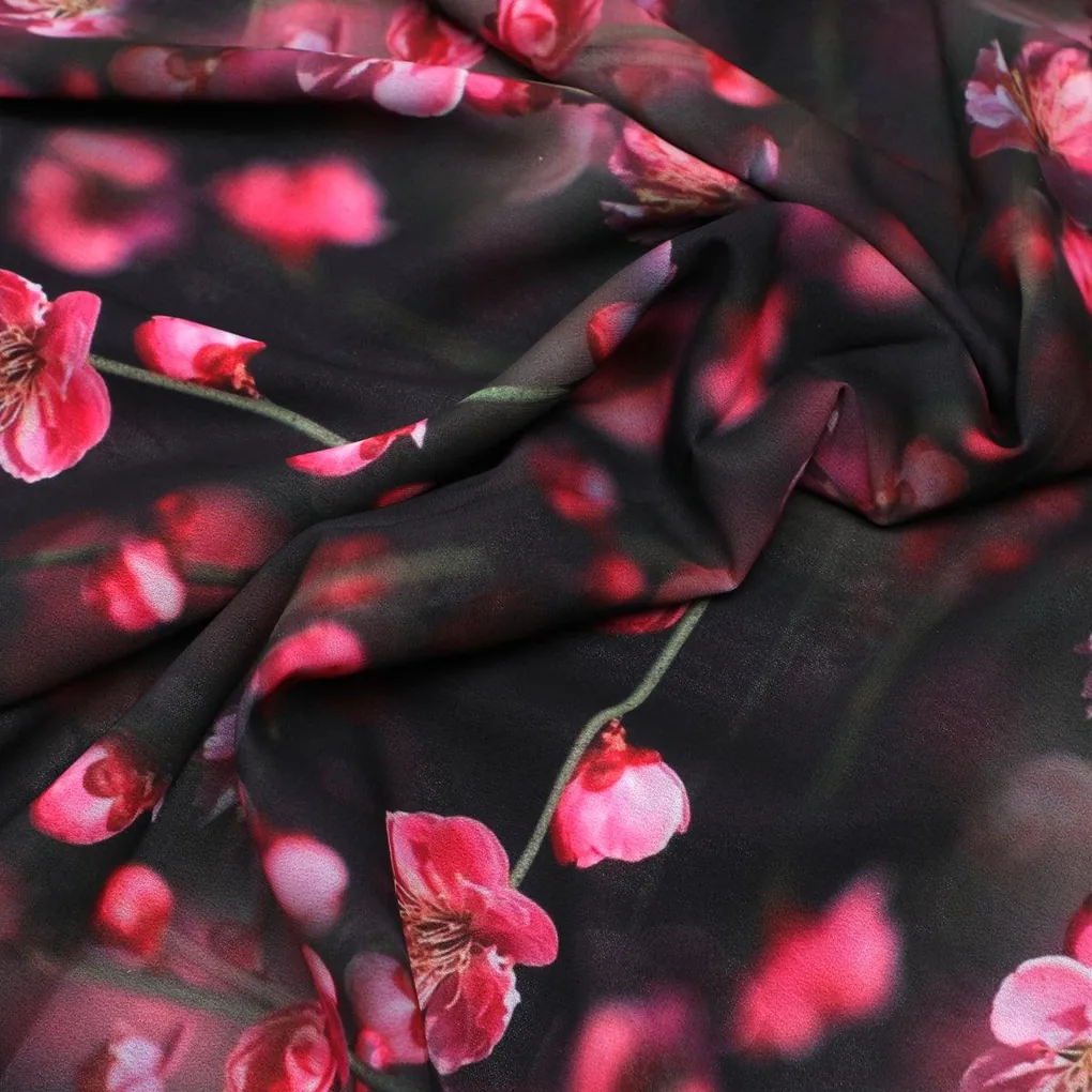 Tiny Pink Chintz Branch Digital Printed Fabric - Weightless - Image 3