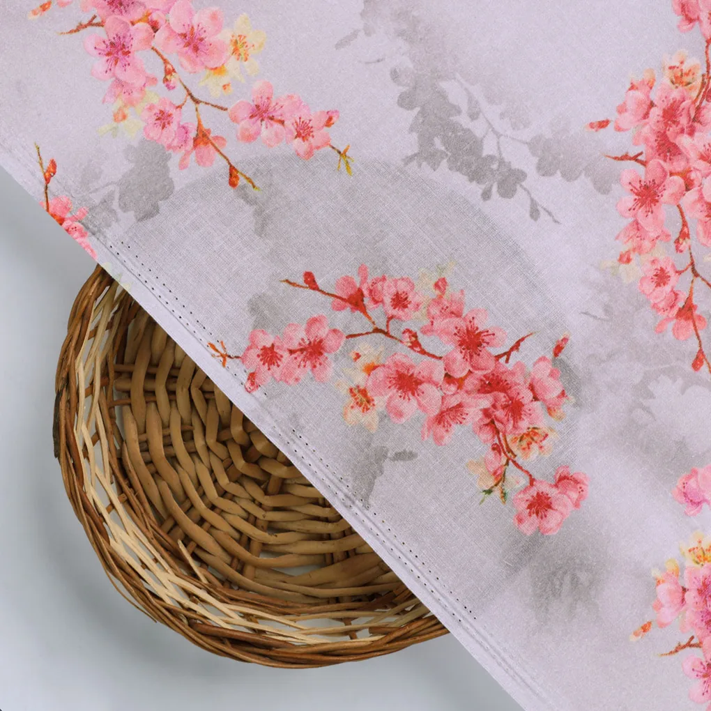 Tiny Pink Violet Floral Flower Digital Printed Fabric - Cotton - Image 3