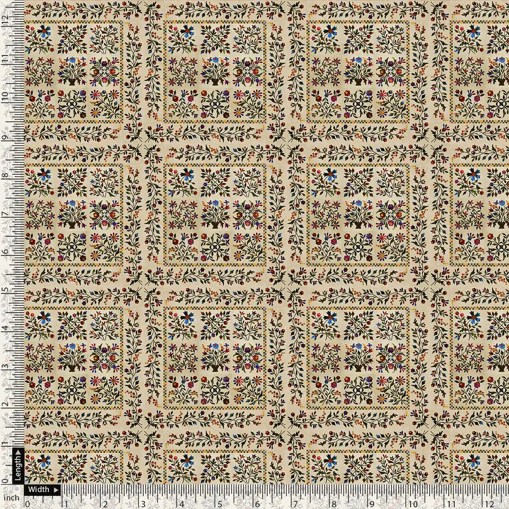 Tiny Rainbow Flowers Of Leaves Digital Printed Fabric - Image 4