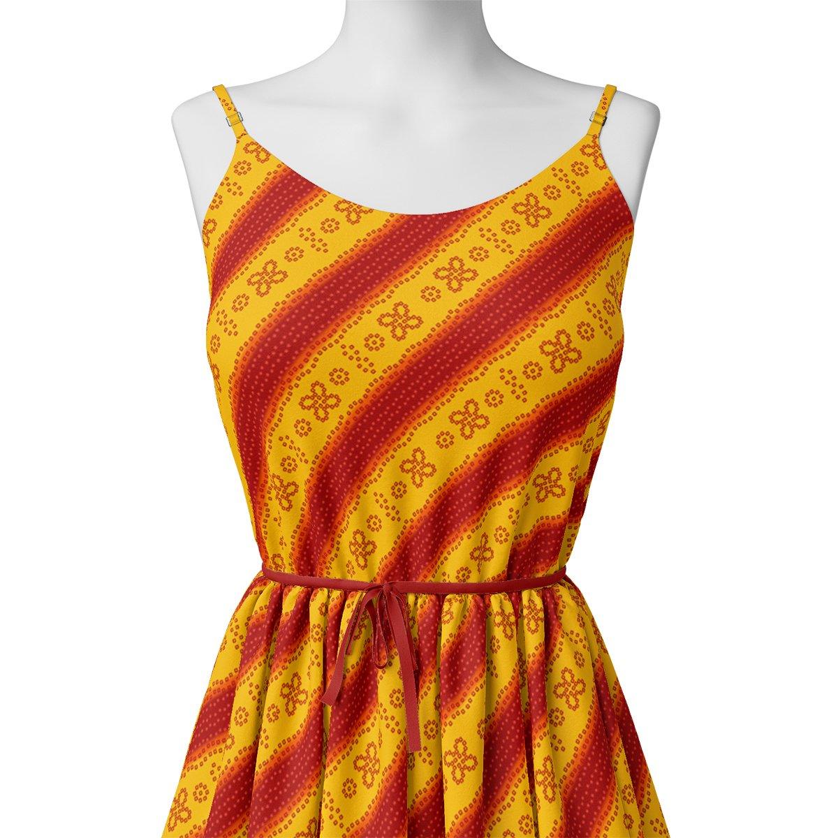 Tiny Red And Yellow Doted Flower Digital Printed Fabric - Weightless - Image 2