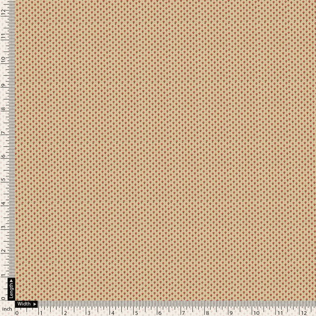 Tiny Red Elliptic Leaves Seamless Repeat Digital Printed Fabric - Image 5