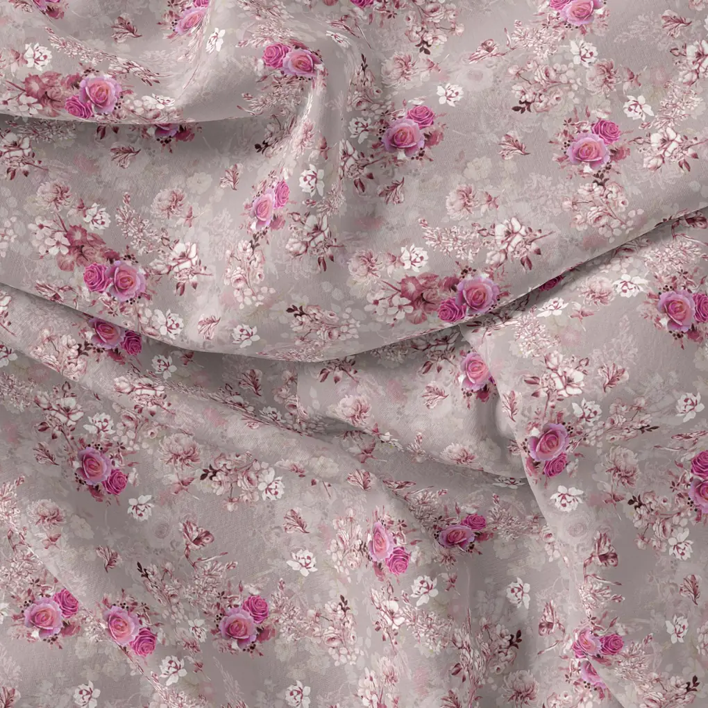 Tiny Roses Of Seamless Pattern Digital Printed Fabric - Image 3