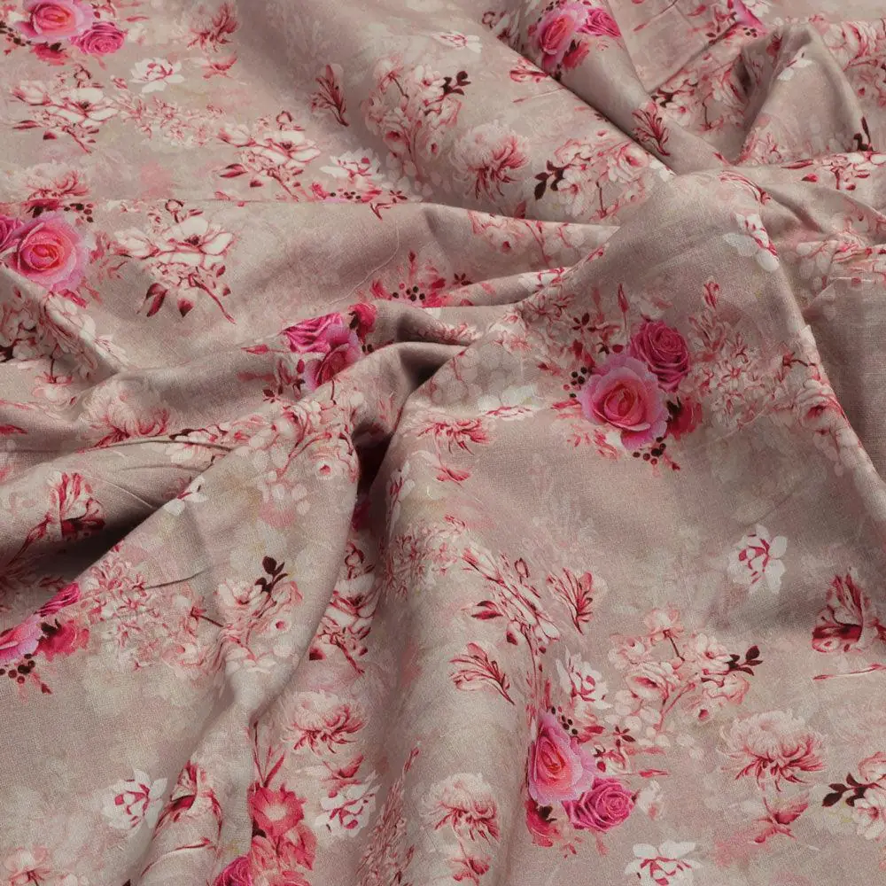 Tiny Roses Of Seamless Pattern Digital Printed Fabric - Cotton - Image 3