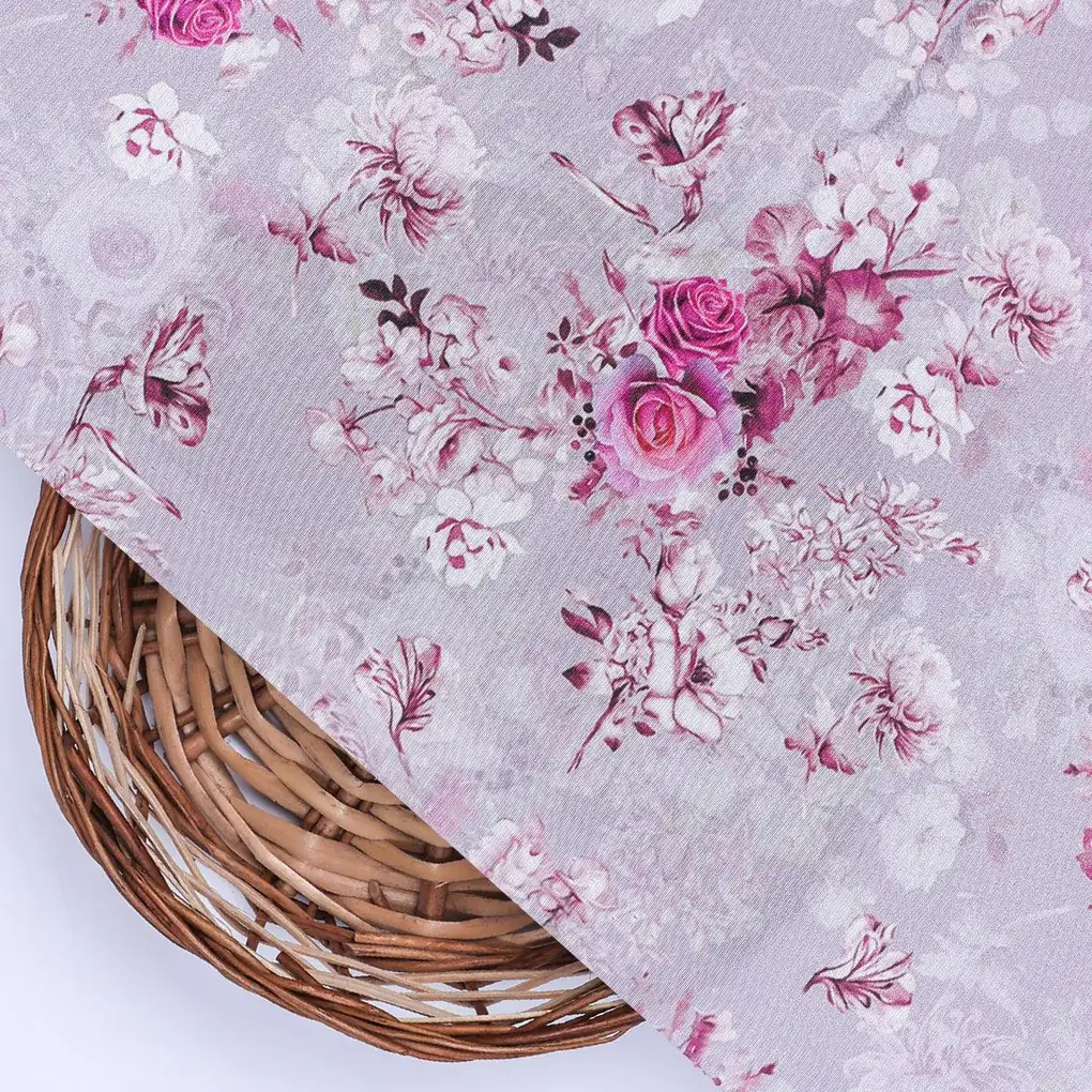 Tiny Roses Of Seamless Pattern Digital Printed Fabric - Silk Crepe - Image 2