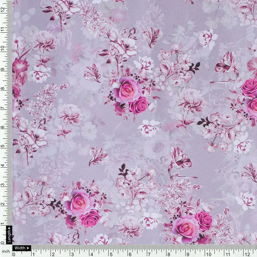 Tiny Roses Of Seamless Pattern Digital Printed Fabric - Silk Crepe - Image 4