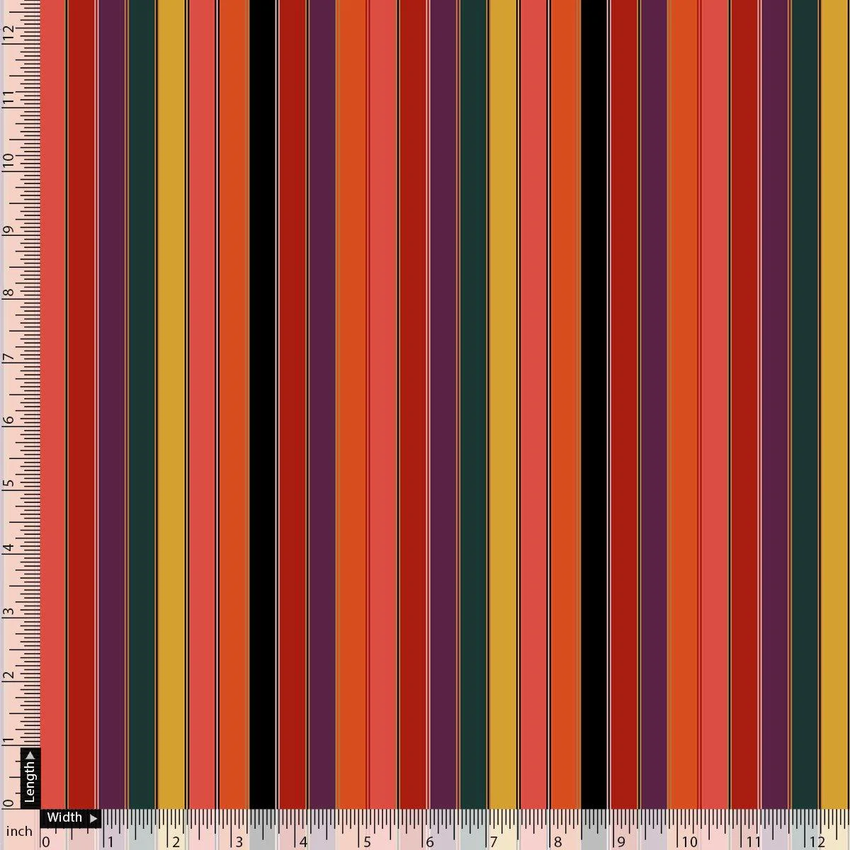 Tiny Serpentine Stripes Pattern Digital Printed Fabric - Image 4
