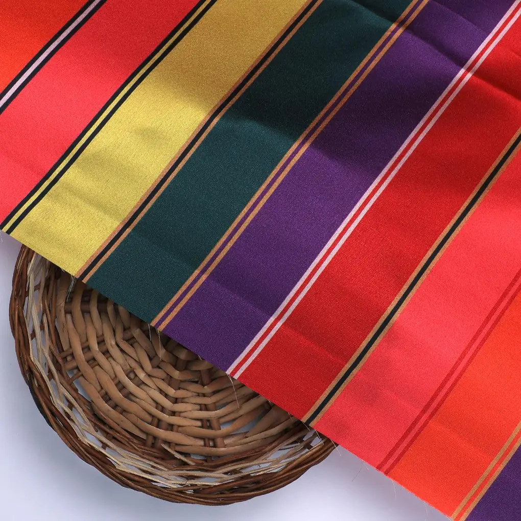 Tiny Serpentine Stripes Pattern Digital Printed Fabric - Japan Satin - Image 2