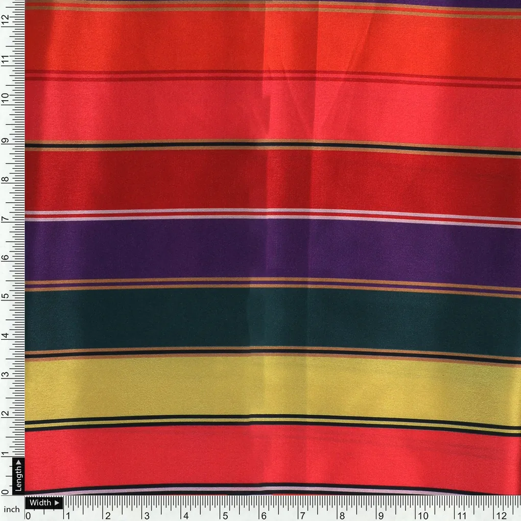 Tiny Serpentine Stripes Pattern Digital Printed Fabric - Japan Satin - Image 4