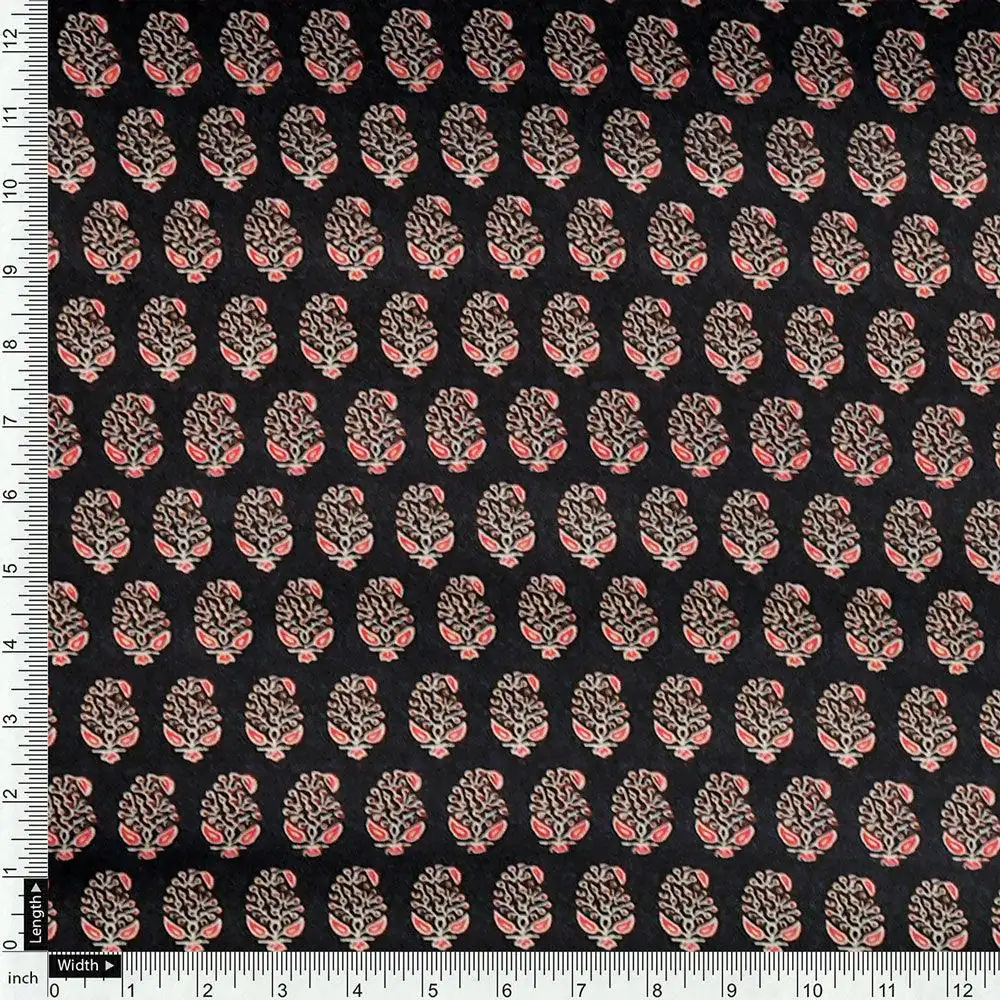Tiny Small Mango Leaves Decorative Digital Printed Fabric - Japan Satin - Image 4