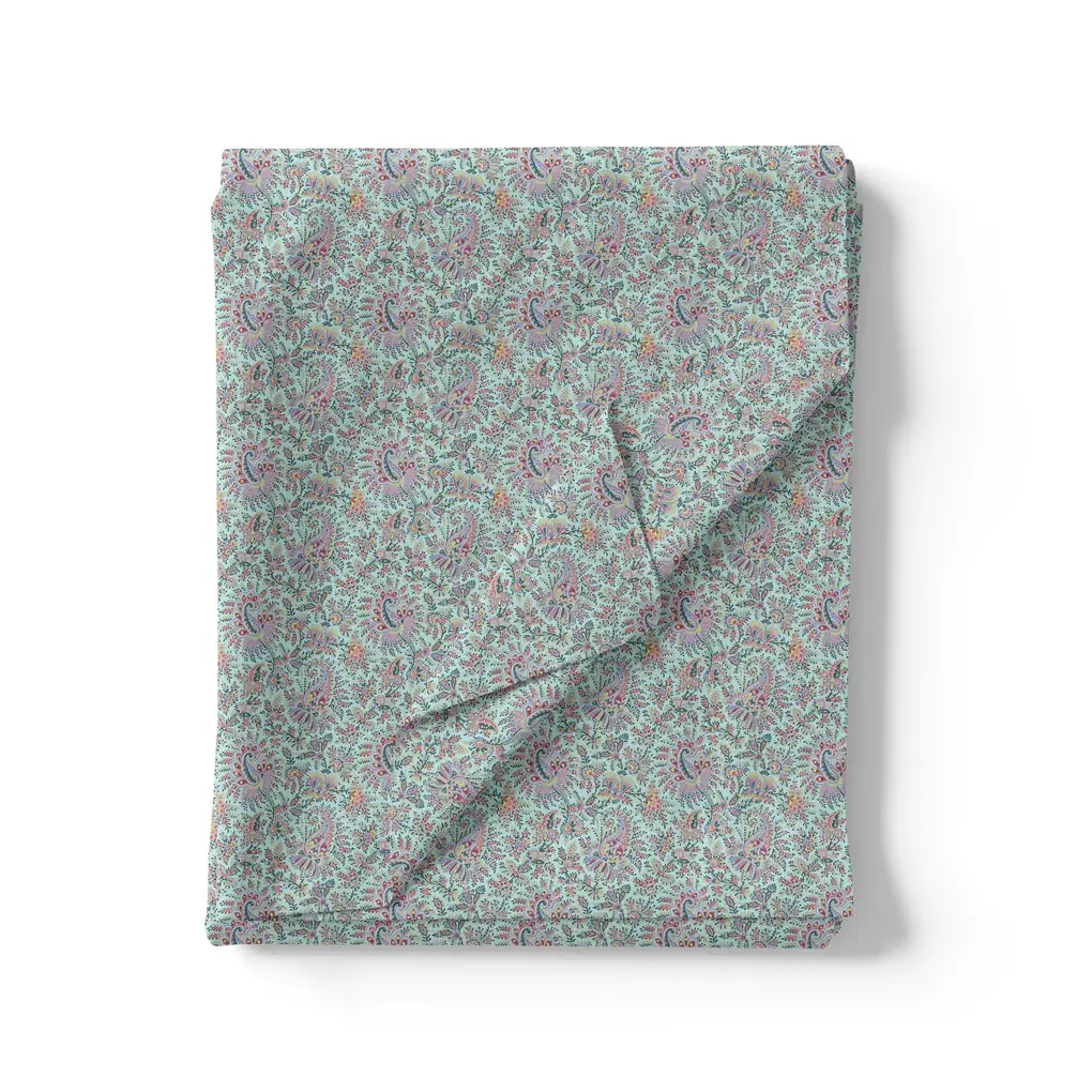 Tiny Western Leaves With Flower Digital Printed Fabric - Image 3