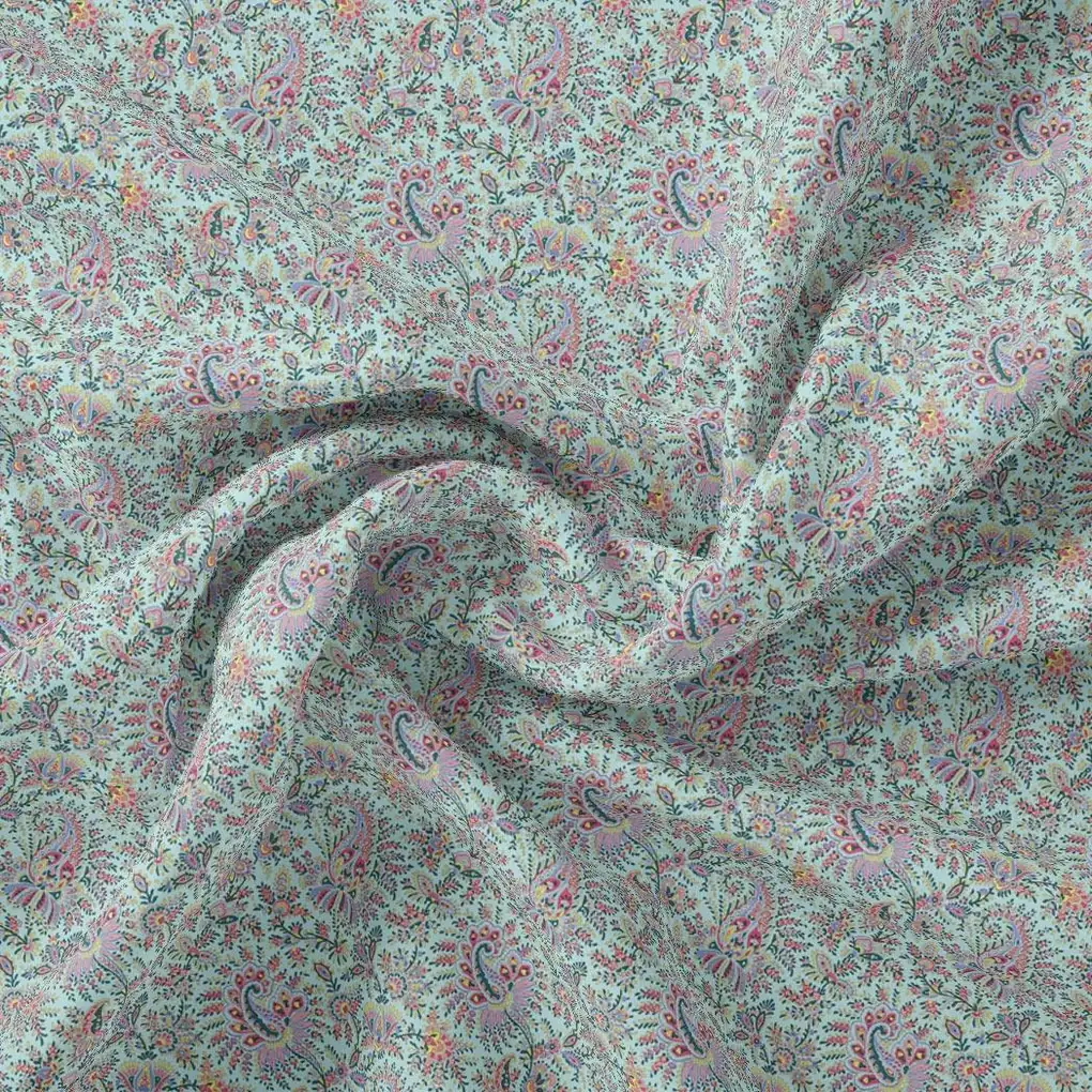 Tiny Western Leaves With Flower Digital Printed Fabric - Image 5