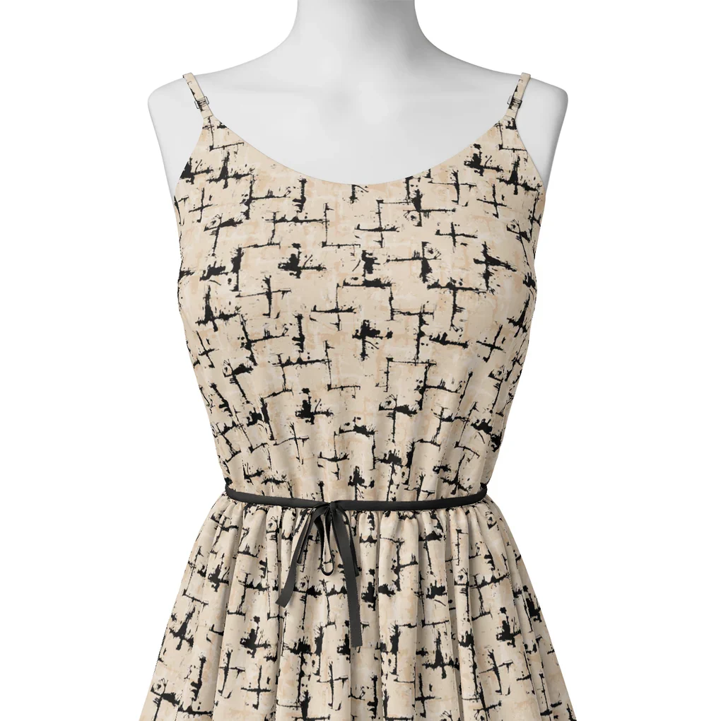 Toile Dark peach And Black Combination Digital Printed Fabric - Image 2