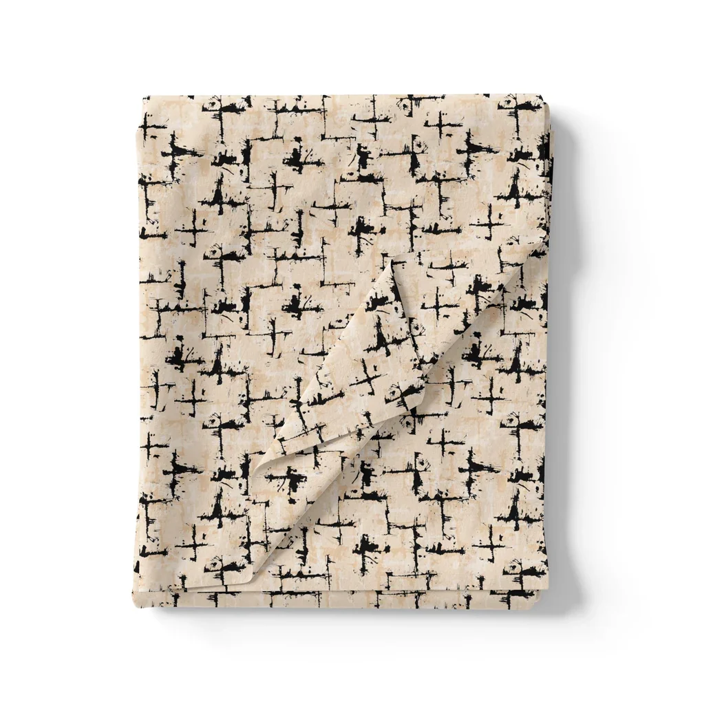 Toile Dark peach And Black Combination Digital Printed Fabric - Image 3