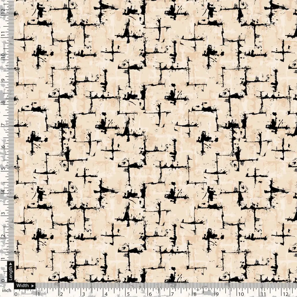 Toile Dark peach And Black Combination Digital Printed Fabric - Image 4