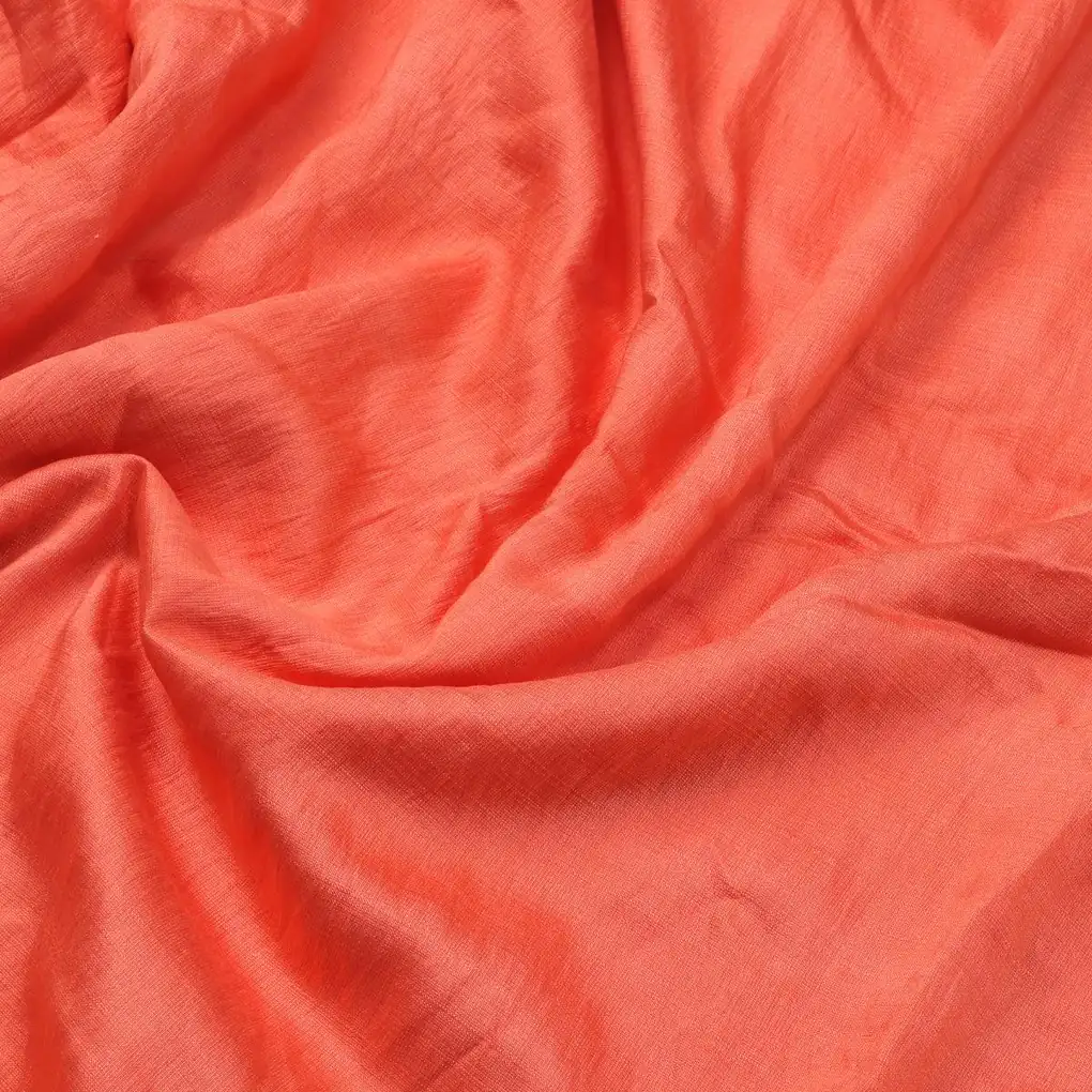 Tomato Colour Self Patterned Dyed Fabric - Image 3