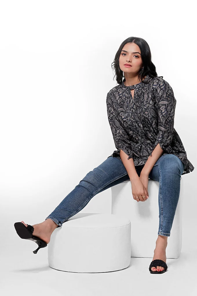 Traditional Golden Motif Top - Image 3