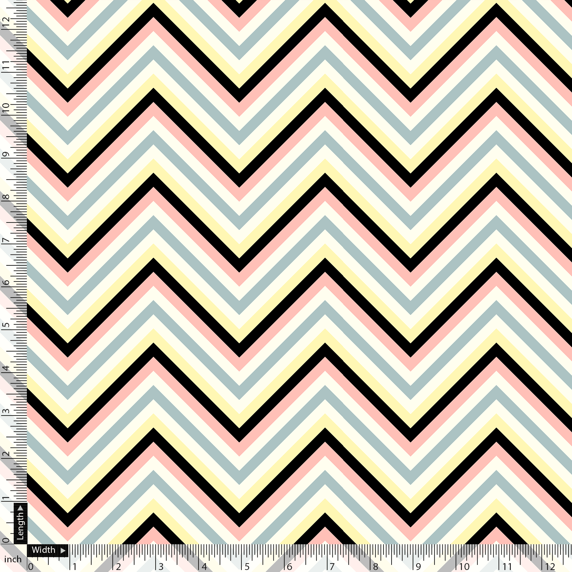 Trending Multicolor Zigzag Digital Printed Fabric - Image 5