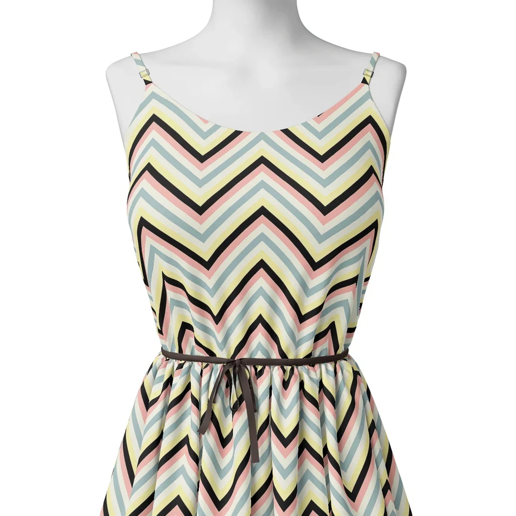 Trending Multicolor Zigzag Digital Printed Fabric - Pure Georgette - Image 2