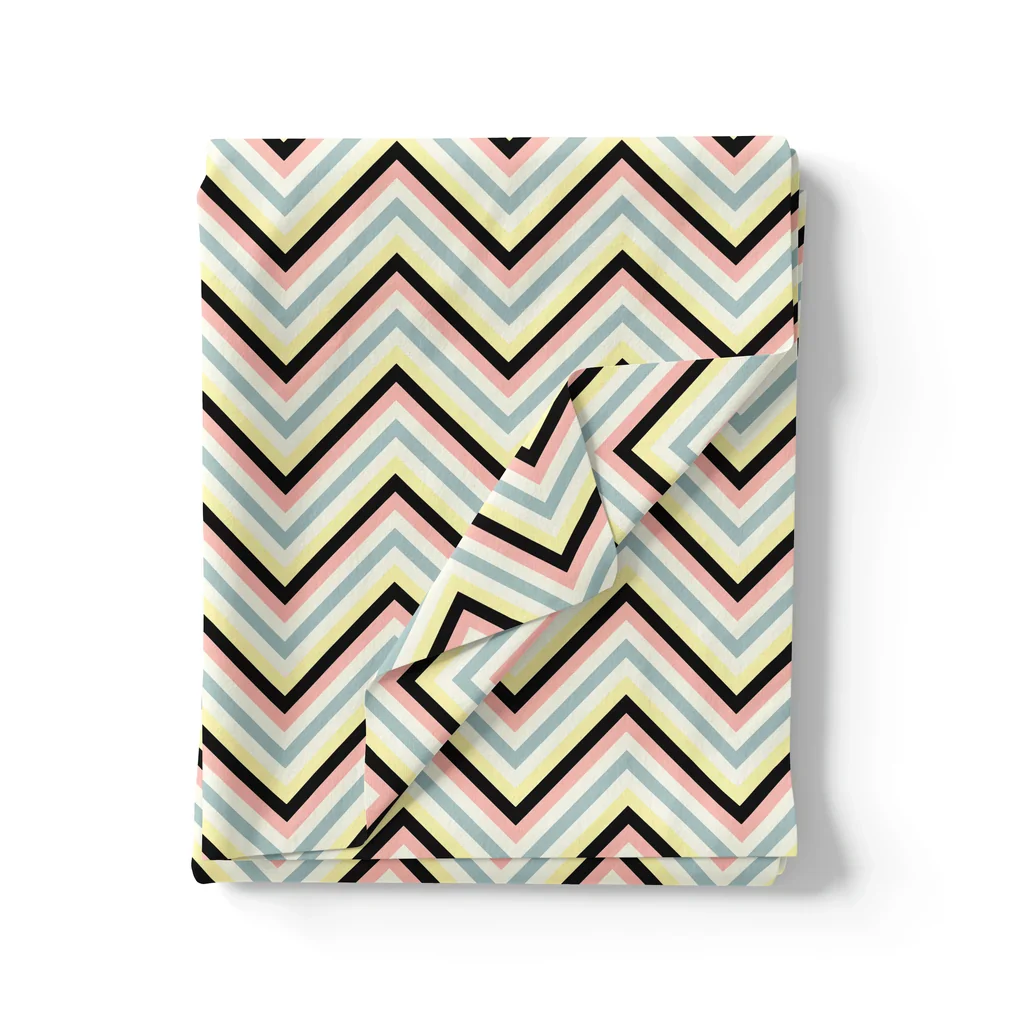 Trending Multicolor Zigzag Digital Printed Fabric - Pure Georgette - Image 3
