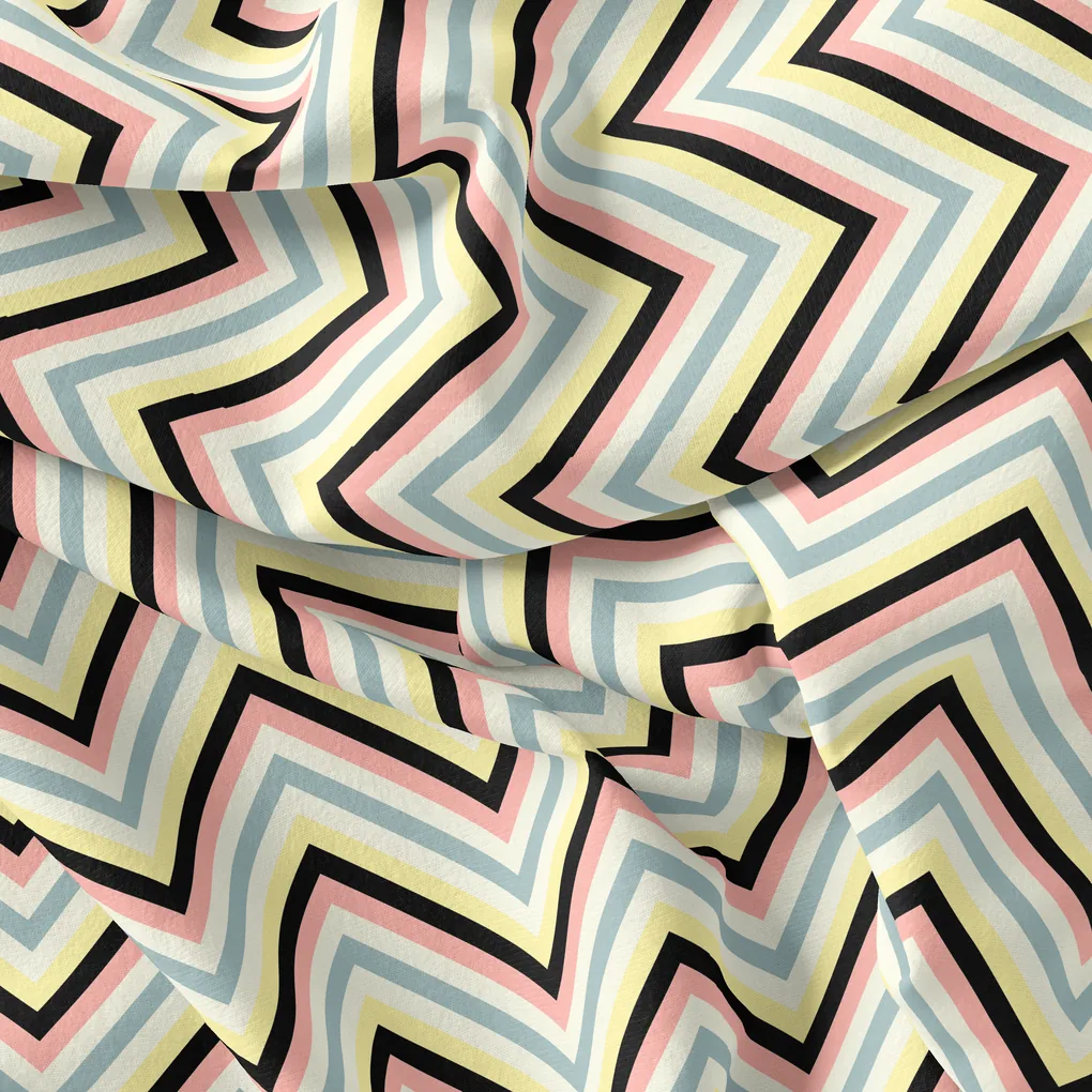 Trending Multicolor Zigzag Digital Printed Fabric - Pure Georgette - Image 4