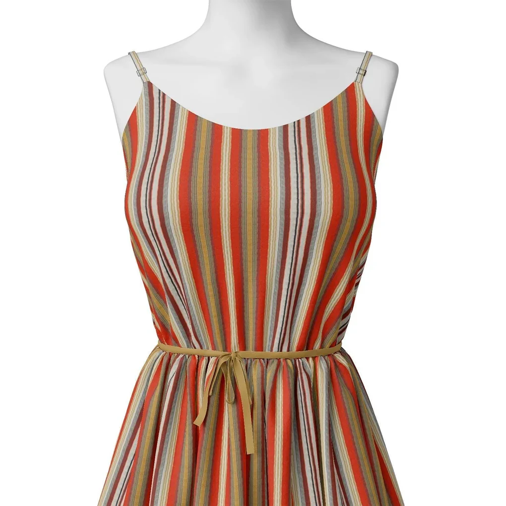 Trending Unbalanced Colourful Strips Digital Printed Fabric - Image 2