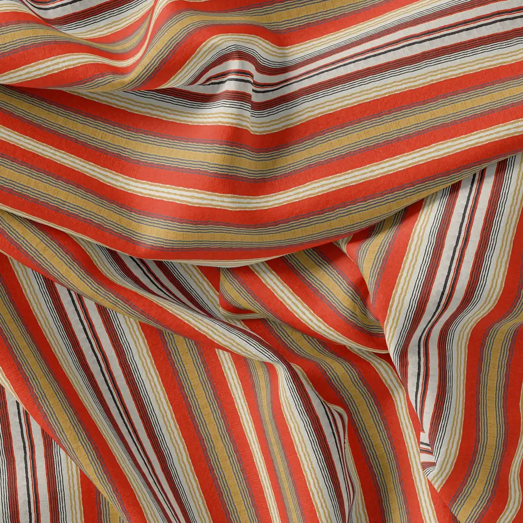 Trending Unbalanced Colourful Strips Digital Printed Fabric - Image 4