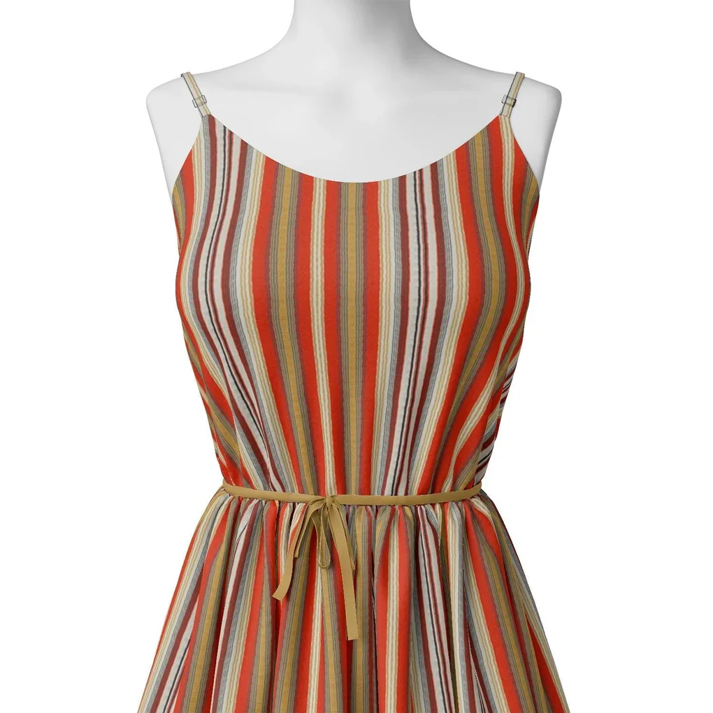 Trending Unbalanced Colourful Strips Digital Printed Fabric - Pure Georgette - Image 2