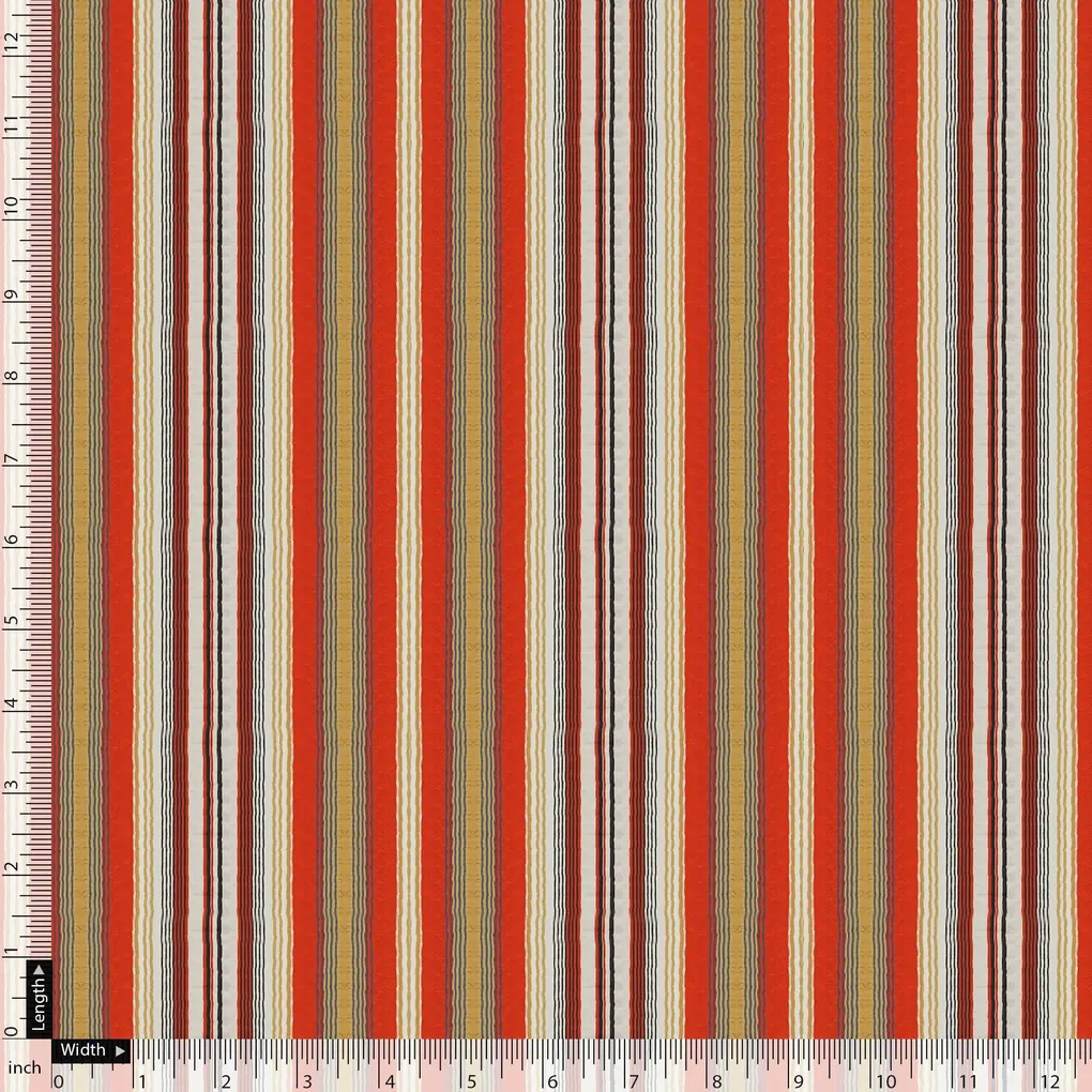 Trending Unbalanced Colourful Strips Digital Printed Fabric - Pure Georgette - Image 5