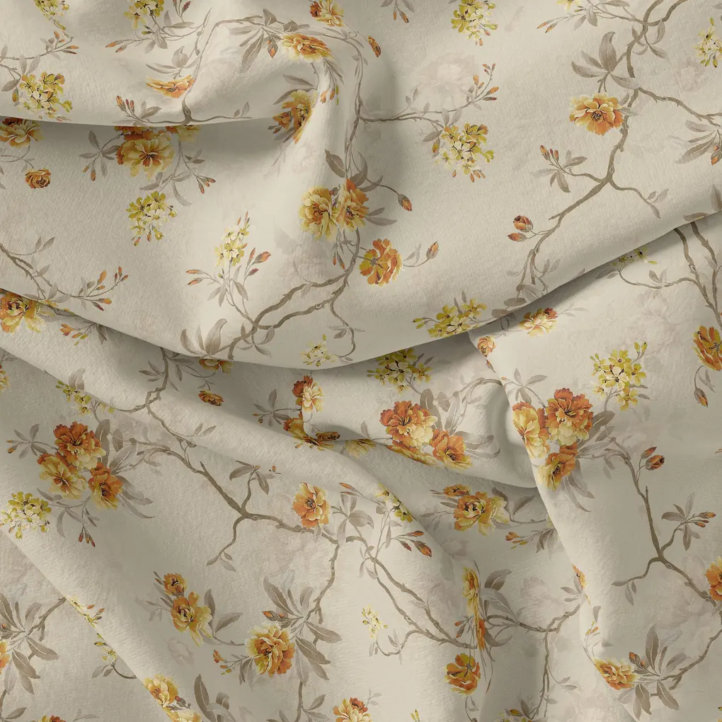 Trendy Jacobean Floral Flower Digital Printed Fabric - Image 4