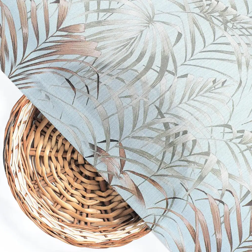 Tropical Garden Leaves Digital Printed Fabric - Kora Silk - Image 2