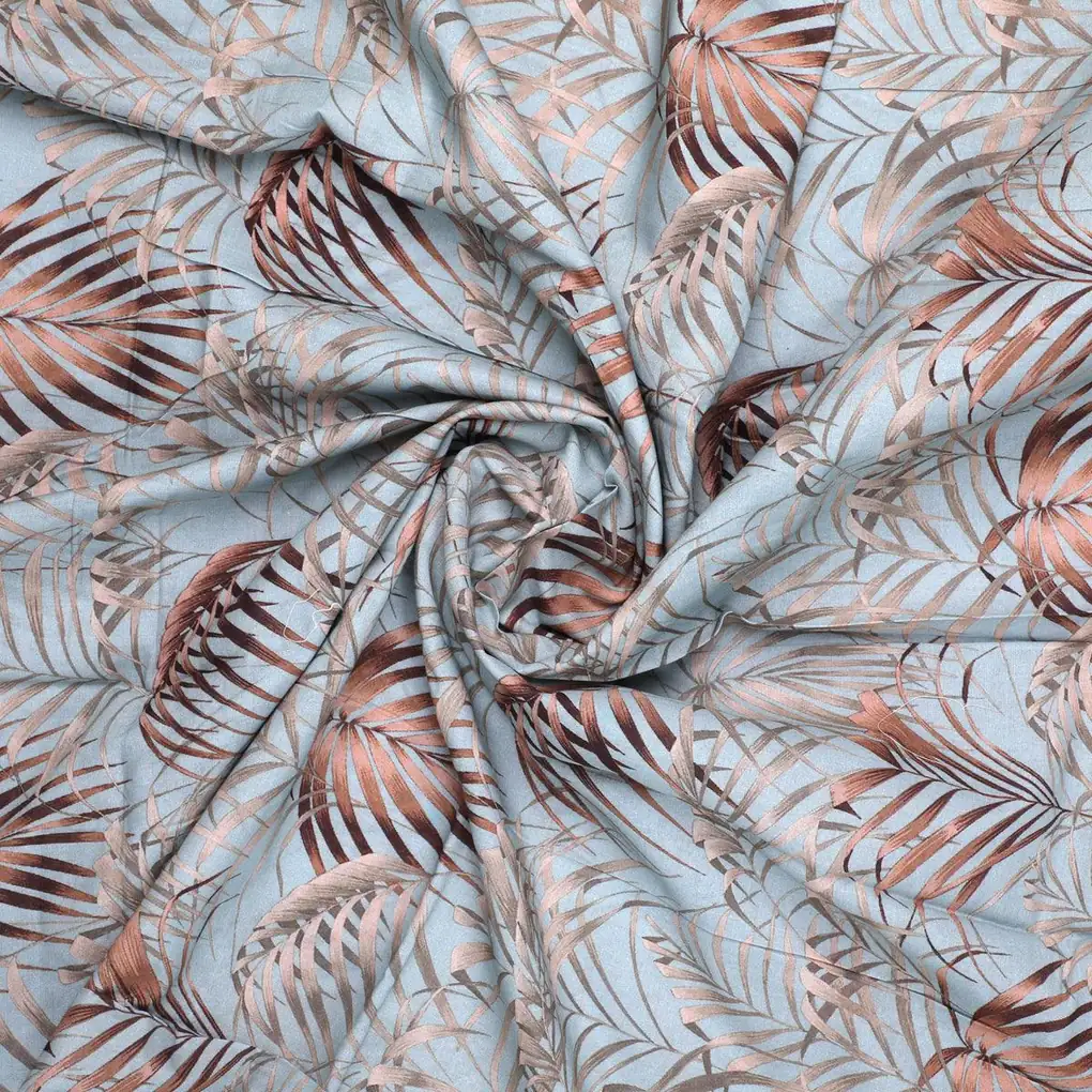 Tropical Garden Leaves Digital Printed Fabric - Pure Cotton - Image 3