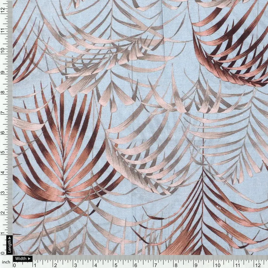 Tropical Garden Leaves Digital Printed Fabric - Pure Cotton - Image 4