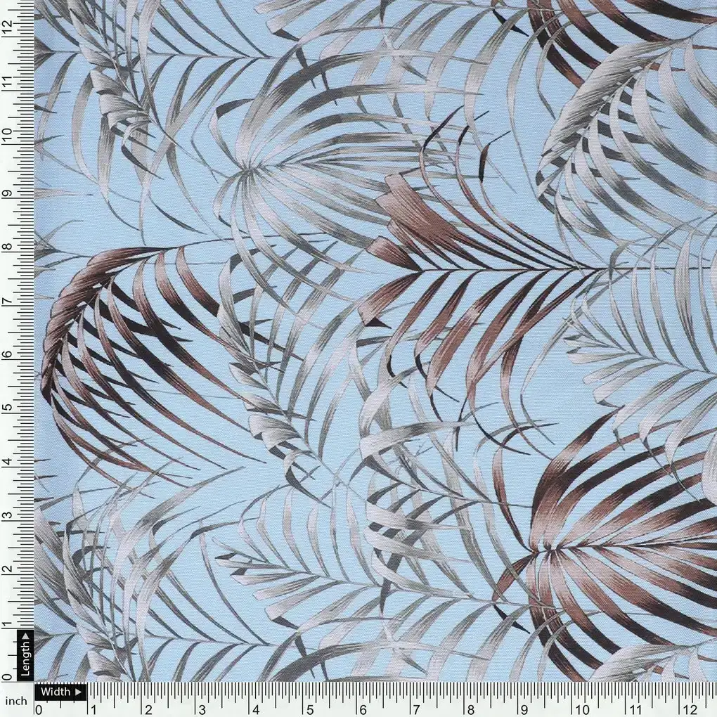 Tropical Garden Leaves Digital Printed Fabric - Rayon - Image 4