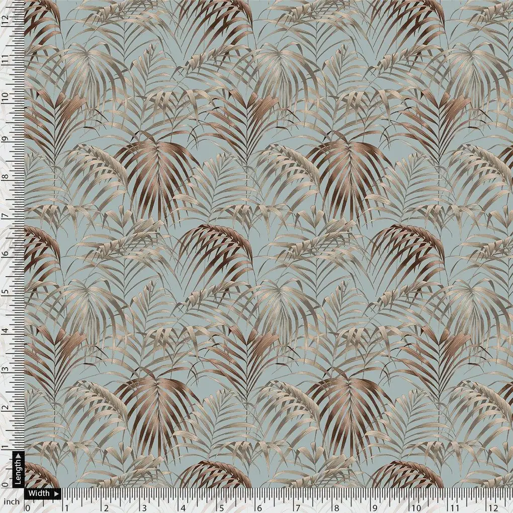 Tropical Garden Leaves Digital Printed Fabric - Upada Silk - Image 4
