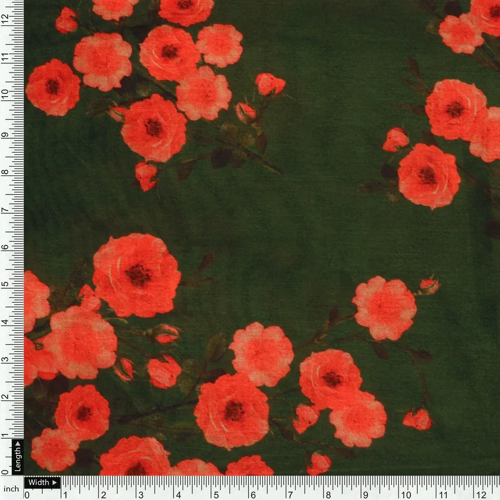 Tusser Silk Digital Printed Fabric in Beautiful Floral & Ditsy Patterns - Image 4