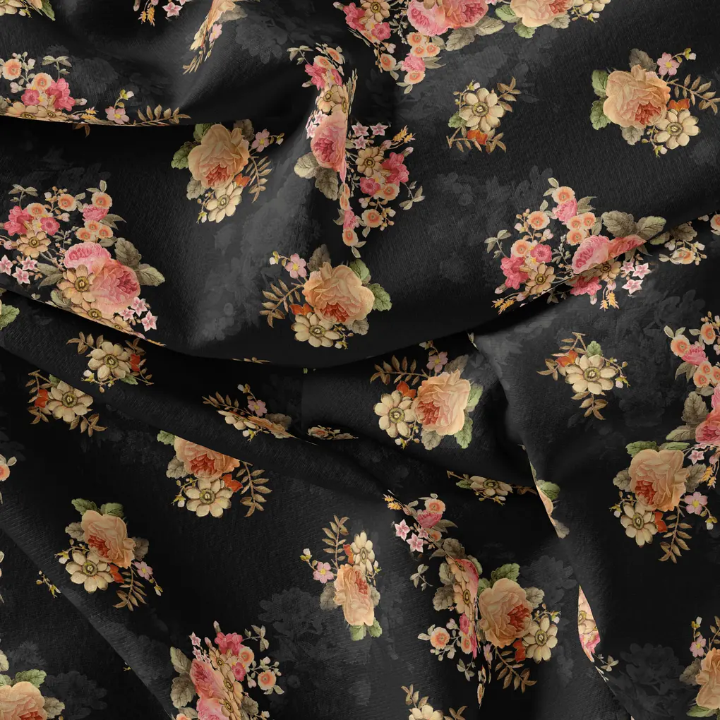 Unique Seamless Multitype Flower Digital Printed Fabric - Image 4