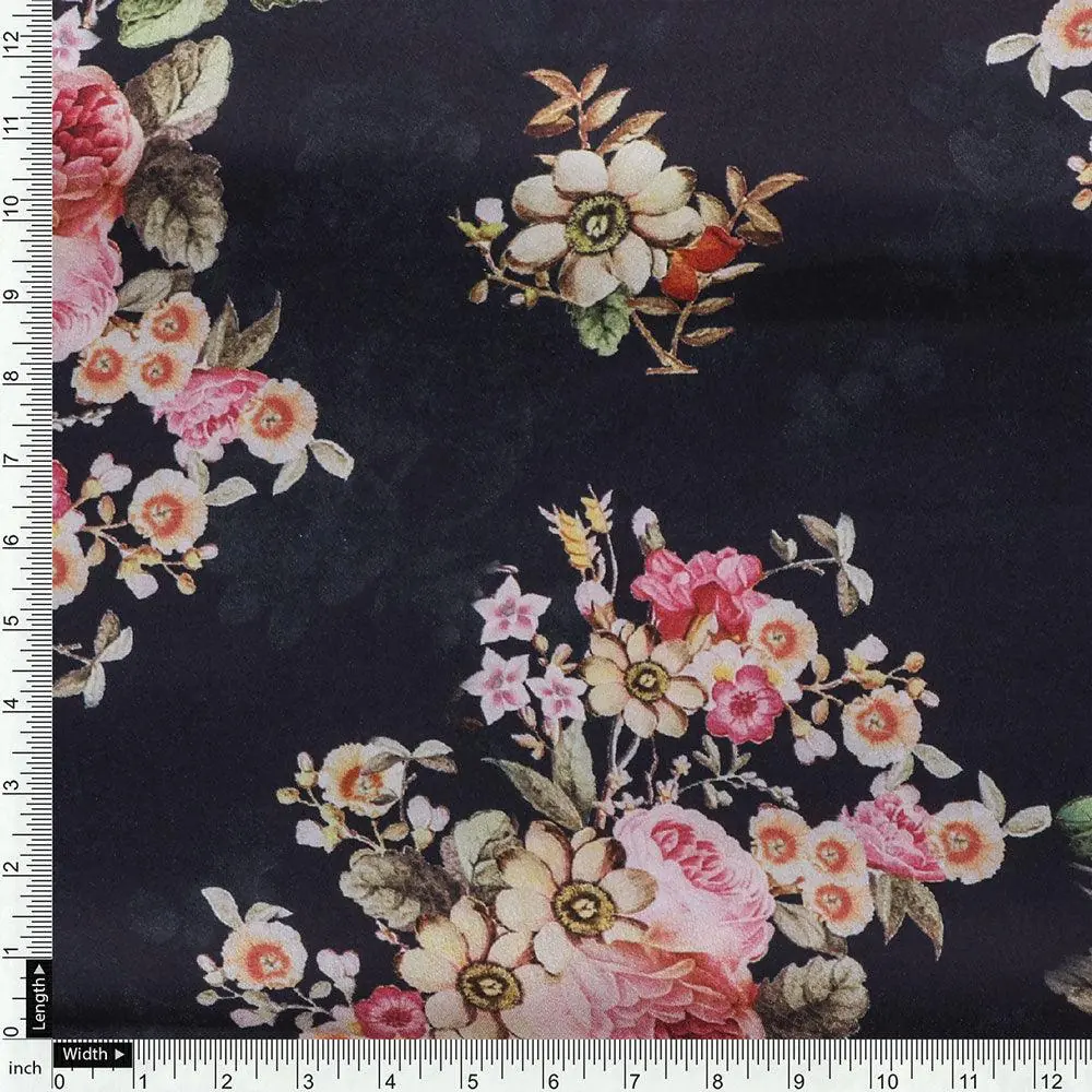 Unique Seamless Multitype Flower Digital Printed Fabric - Japan Satin - Image 4