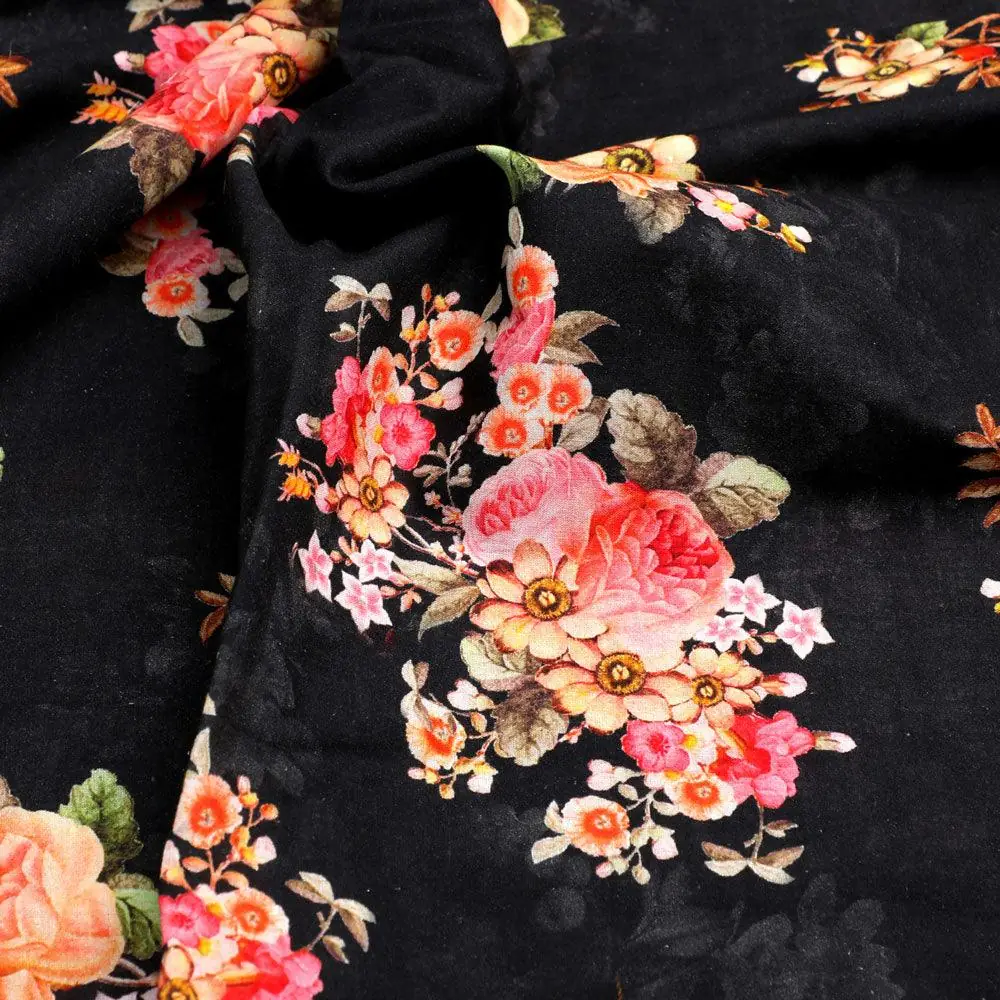 Unique Seamless Multitype Flower Digital Printed Fabric - Pure Cotton - Image 3
