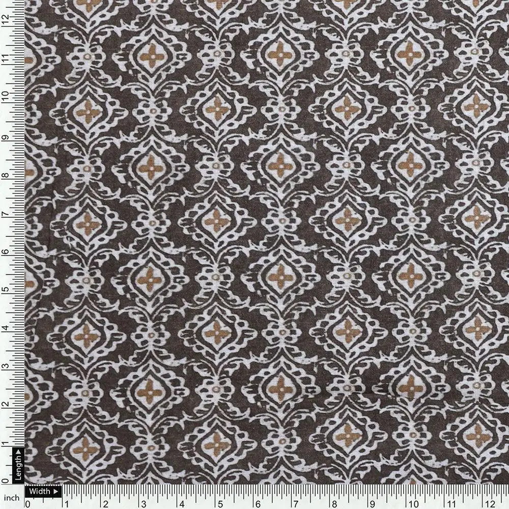 Unique Seamless Repeat With Kabul Colour Digital Printed Fabric - Cotton - Image 4