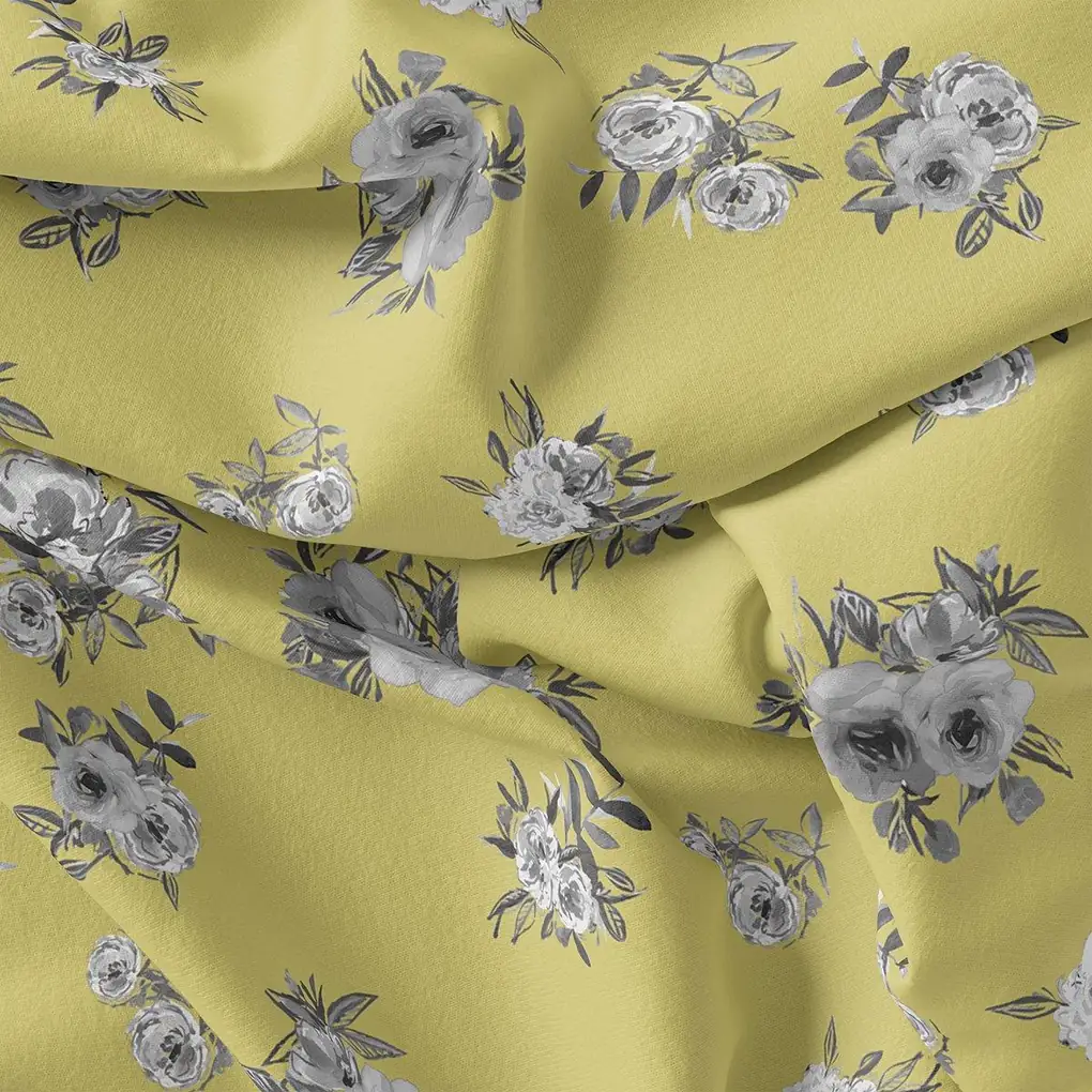 Vintage Art Of Flower Digital Printed Fabric - Pure Cotton - Image 3