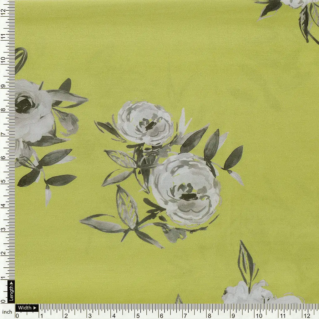 Vintage Art Of Flower Digital Printed Fabric - Rayon - Image 4