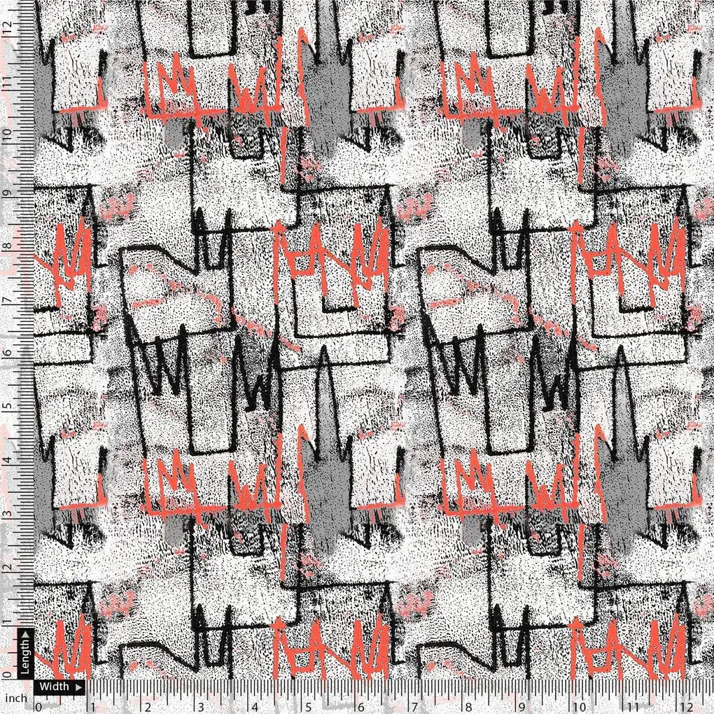 Vintage Art Of Wall Digital Printed Fabric - Pure Georgette - Image 4